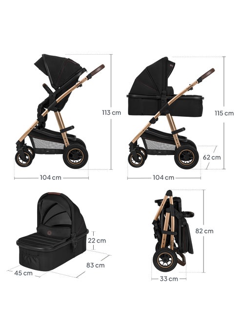 Carrinho de bebé 2em1 LIONELO Amber - Conjunto carrinho, alcofa, mala e acessórios - Até 22 kg - Kiabi Carrinho de bebé 2em1 LIONELO Amber - Conjunto carrinho, alcofa, mala e acessórios - Até 22 kg - Kiabi