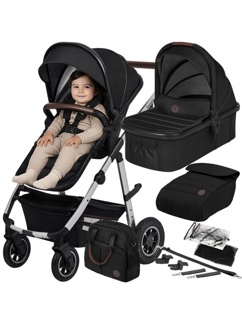 Carrinho de bebé 2em1 LIONELO Amber - Conjunto carrinho, alcofa, mala e acessórios - Até 22 kg - Kiabi Carrinho de bebé 2em1 LIONELO Amber - Conjunto carrinho, alcofa, mala e acessórios - Até 22 kg - Kiabi