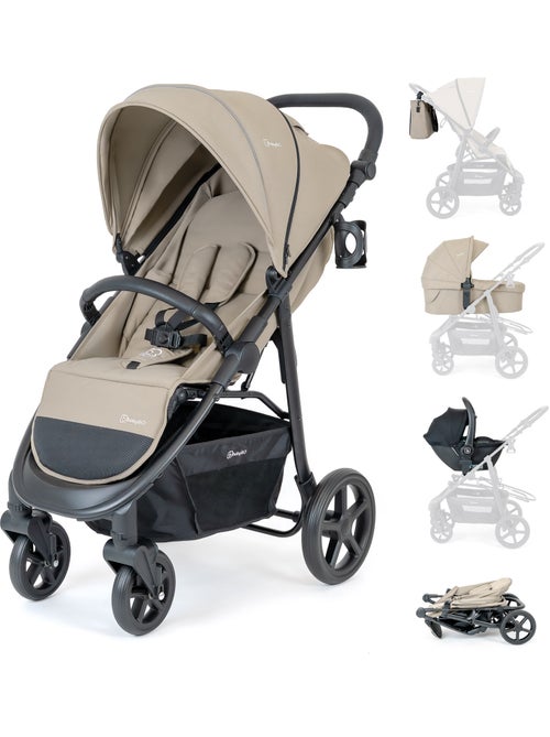 Carrinho de bebé 3 em 1 com cadeira auto, alcofa e assento desportivo Evolution – babyGO - Kiabi Carrinho de bebé 3 em 1 com cadeira auto, alcofa e assento desportivo Evolution – babyGO - Kiabi