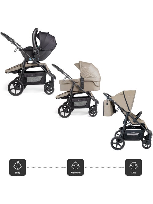Carrinho de bebé 3 em 1 com cadeira auto, alcofa e assento desportivo Evolution – babyGO - Kiabi Carrinho de bebé 3 em 1 com cadeira auto, alcofa e assento desportivo Evolution – babyGO - Kiabi