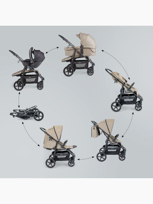 Carrinho de bebé 3 em 1 com cadeira auto, alcofa e assento desportivo Evolution – babyGO - Kiabi Carrinho de bebé 3 em 1 com cadeira auto, alcofa e assento desportivo Evolution – babyGO - Kiabi