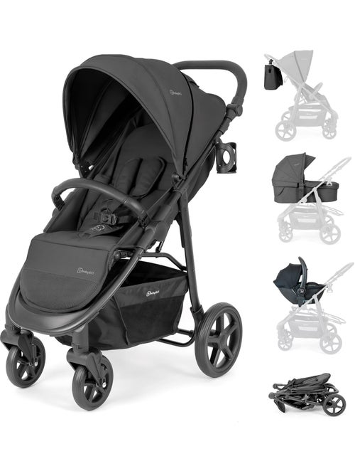Carrinho de bebé 3 em 1 com cadeira auto, alcofa e assento desportivo Evolution – babyGO - Kiabi Carrinho de bebé 3 em 1 com cadeira auto, alcofa e assento desportivo Evolution – babyGO - Kiabi