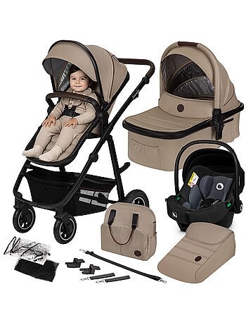 Carrinho de bebé 3em1 LIONELO Amber - 0-22 kg - Conjunto carrinho, alcofa, ovo, mala e acessórios