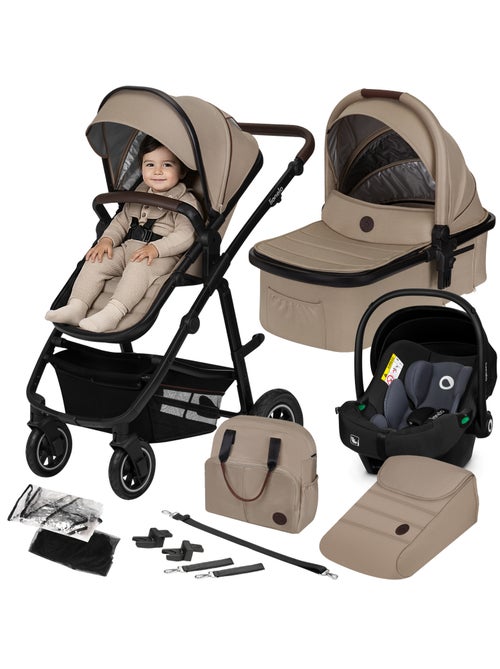 Carrinho de bebé 3em1 LIONELO Amber - 0-22 kg - Conjunto carrinho, alcofa, ovo, mala e acessórios - Kiabi