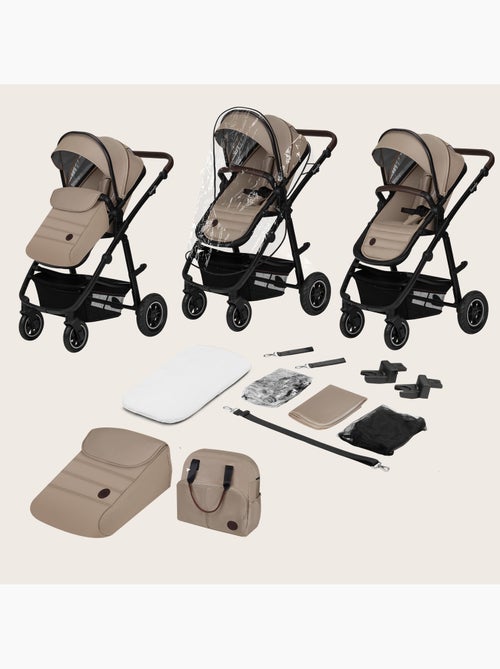 Carrinho de bebé 3em1 LIONELO Amber - 0-22 kg - Conjunto carrinho, alcofa, ovo, mala e acessórios - Kiabi