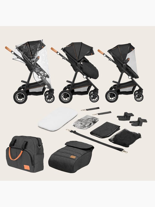 Carrinho de bebé 3em1 LIONELO Amber - 0-22 kg - Conjunto carrinho, alcofa, ovo, mala e acessórios - Kiabi