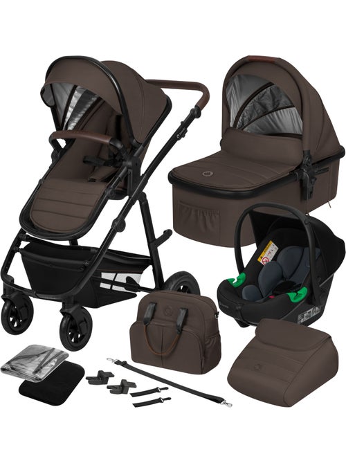 Carrinho de bebé 3em1 LIONELO Amber - 0-22 kg - Conjunto carrinho, alcofa, ovo, mala e acessórios - Kiabi Carrinho de bebé 3em1 LIONELO Amber - 0-22 kg - Conjunto carrinho, alcofa, ovo, mala e acessórios - Kiabi