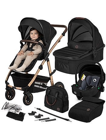 Carrinho de bebé 3em1 LIONELO Amber - 0-22 kg - Conjunto carrinho, alcofa, ovo, mala e acessórios