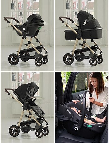 Carrinho de bebé 3em1 LIONELO Amber - 0-22 kg - Conjunto carrinho, alcofa, ovo, mala e acessórios