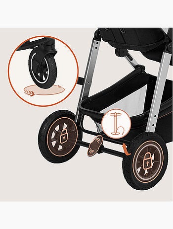 Carrinho de bebé 3em1 LIONELO Amber - 0-22 kg - Conjunto carrinho, alcofa, ovo, mala e acessórios