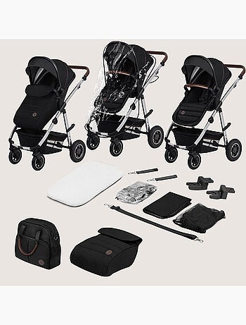 Carrinho de bebé 3em1 LIONELO Amber - 0-22 kg - Conjunto carrinho, alcofa, ovo, mala e acessórios