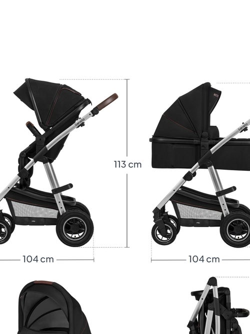 Carrinho de bebé 3em1 LIONELO Amber - 0-22 kg - Conjunto carrinho, alcofa, ovo, mala e acessórios - Kiabi Carrinho de bebé 3em1 LIONELO Amber - 0-22 kg - Conjunto carrinho, alcofa, ovo, mala e acessórios - Kiabi