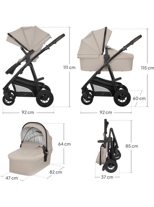 Carrinho de bebé 4 em 1 LIONELO Bianka - Carrinho de bebé + Alcofa + Cadeira auto + Base ISOFIX - Kiabi Carrinho de bebé 4 em 1 LIONELO Bianka - Carrinho de bebé + Alcofa + Cadeira auto + Base ISOFIX - Kiabi