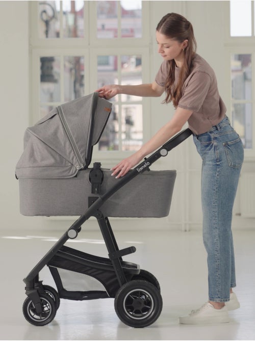 Carrinho de bebé 4 em 1 LIONELO Bianka - Carrinho de bebé + Alcofa + Cadeira auto + Base ISOFIX - Kiabi Carrinho de bebé 4 em 1 LIONELO Bianka - Carrinho de bebé + Alcofa + Cadeira auto + Base ISOFIX - Kiabi