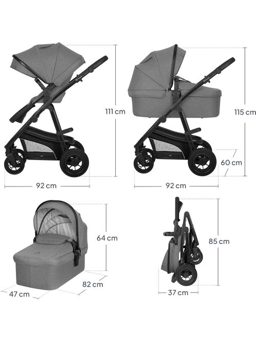 Carrinho de bebé 4 em 1 LIONELO Bianka - Carrinho de bebé + Alcofa + Cadeira auto + Base ISOFIX - Kiabi Carrinho de bebé 4 em 1 LIONELO Bianka - Carrinho de bebé + Alcofa + Cadeira auto + Base ISOFIX - Kiabi