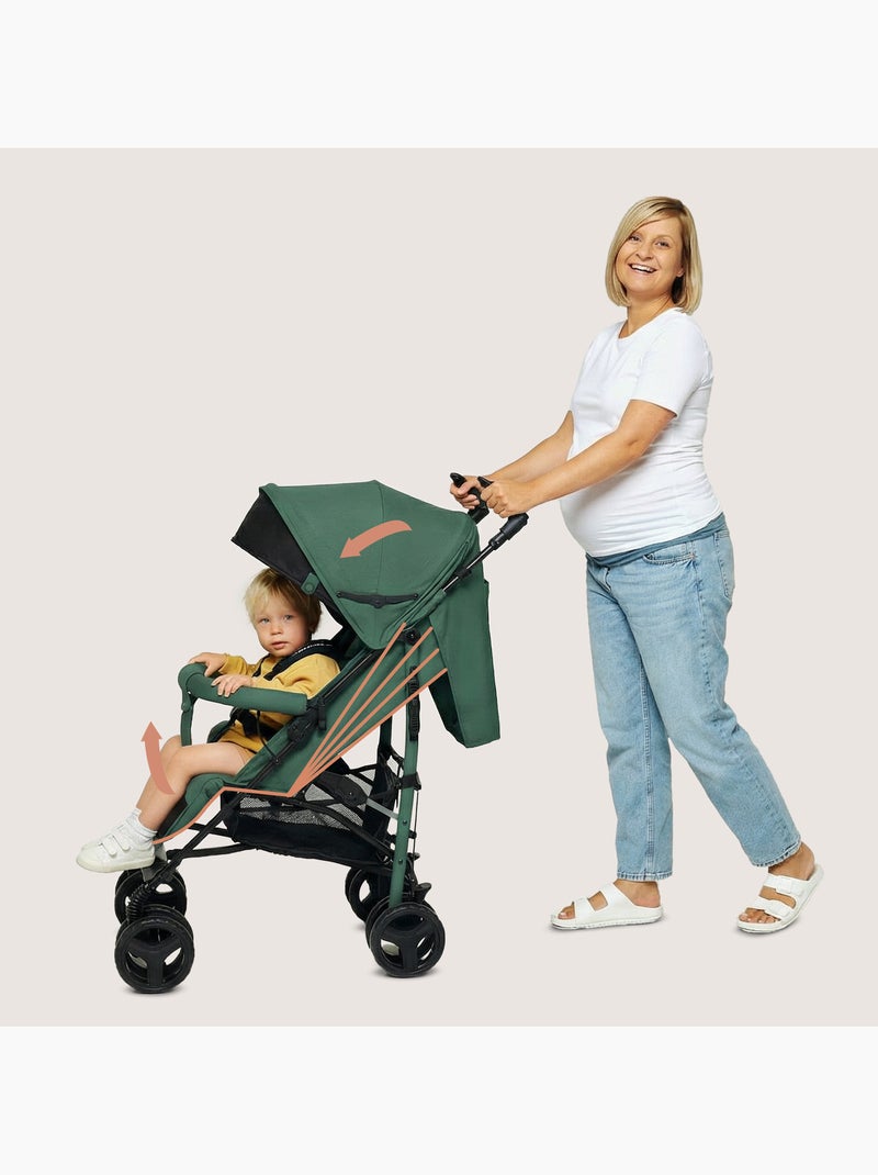 Carrinho de Bebé Bengala Compacto LIONELO Irma - 6-36 Meses - Com Mosquiteiro - Leve Verde esmeralda - Kiabi