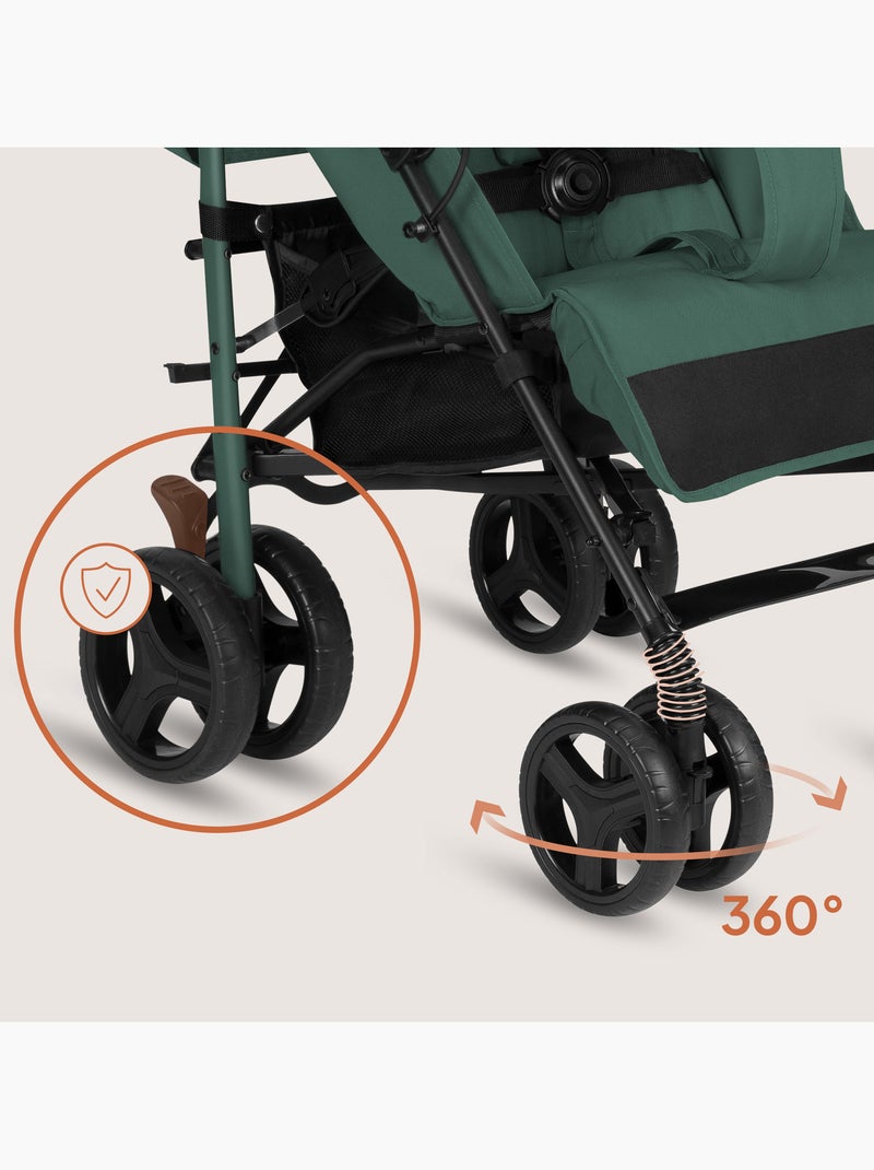 Carrinho de Bebé Bengala Compacto LIONELO Irma - 6-36 Meses - Com Mosquiteiro - Leve Verde esmeralda - Kiabi