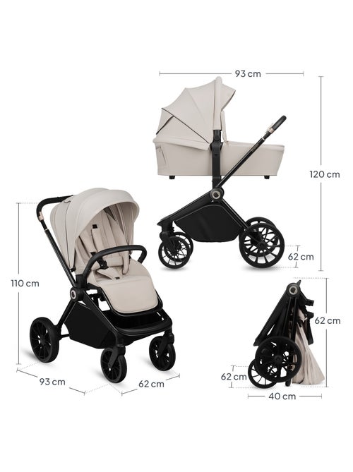 Carrinho de bebé combinado 2-em-1 LIONELO Mika Plus – Conjunto com carrinho e alcofa – Acessórios - Kiabi Carrinho de bebé combinado 2-em-1 LIONELO Mika Plus – Conjunto com carrinho e alcofa – Acessórios - Kiabi