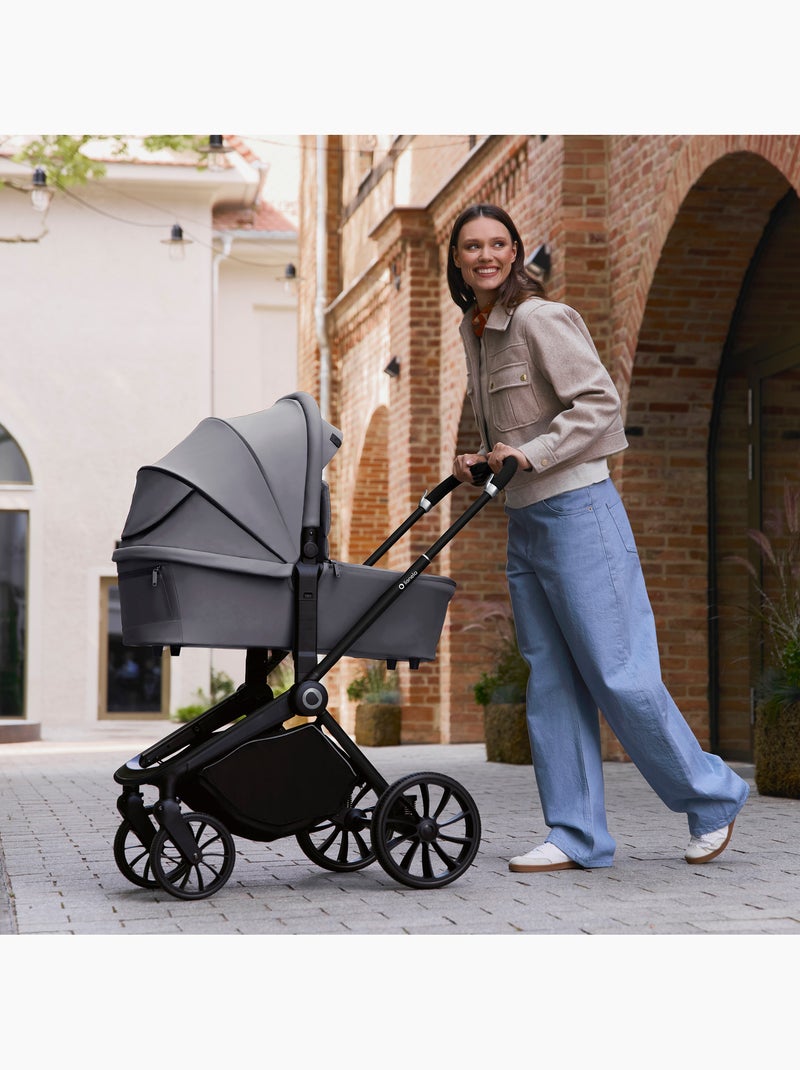 Carrinho de bebé combinado 2-em-1 LIONELO Mika Plus – Conjunto com carrinho e alcofa – Acessórios Cinza - Kiabi
