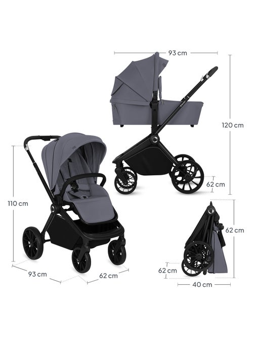 Carrinho de bebé combinado 2-em-1 LIONELO Mika Plus – Conjunto com carrinho e alcofa – Acessórios - Kiabi Carrinho de bebé combinado 2-em-1 LIONELO Mika Plus – Conjunto com carrinho e alcofa – Acessórios - Kiabi