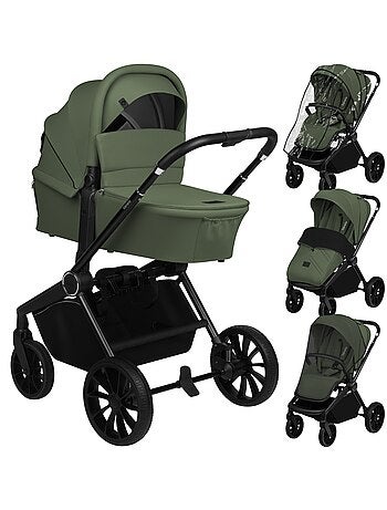 Carrinho de bebé combinado 2-em-1 LIONELO Mika Plus – Conjunto com carrinho e alcofa – Acessórios