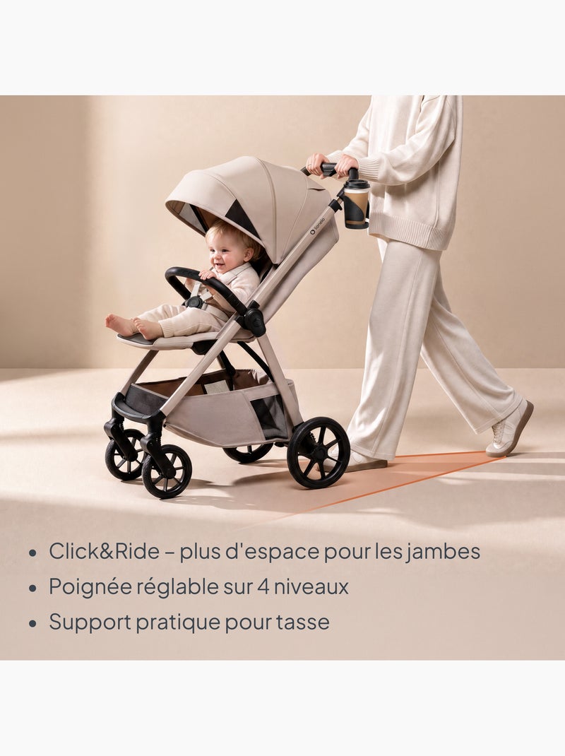Carrinho de bebé compacto lionelo bett- leve & dobrável - leve & dobrável - até 22 kg Bege claro - Kiabi