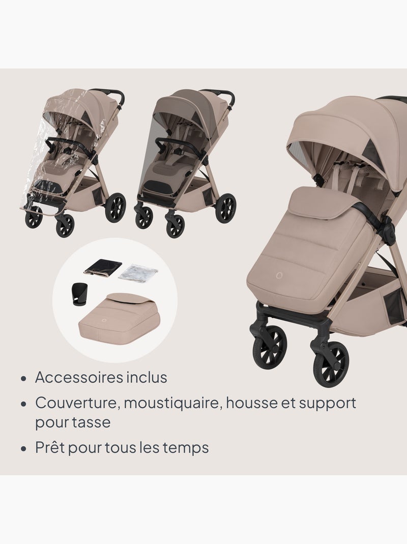 Carrinho de bebé compacto lionelo bett- leve & dobrável - leve & dobrável - até 22 kg Bege claro - Kiabi