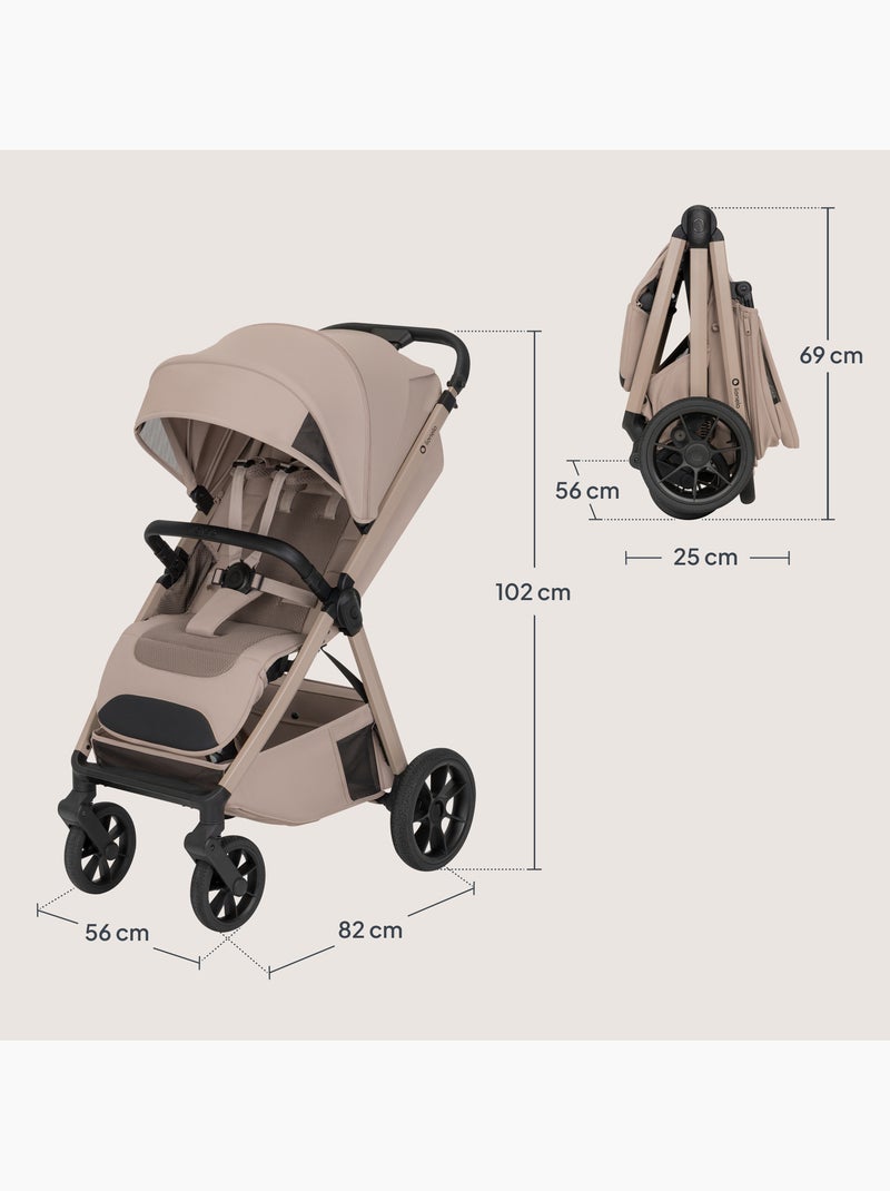 Carrinho de bebé compacto lionelo bett- leve & dobrável - leve & dobrável - até 22 kg Bege claro - Kiabi
