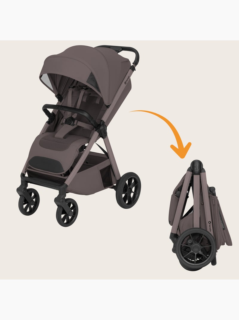 Carrinho de bebé compacto lionelo bett- leve & dobrável - leve & dobrável - até 22 kg Bege escuro - Kiabi
