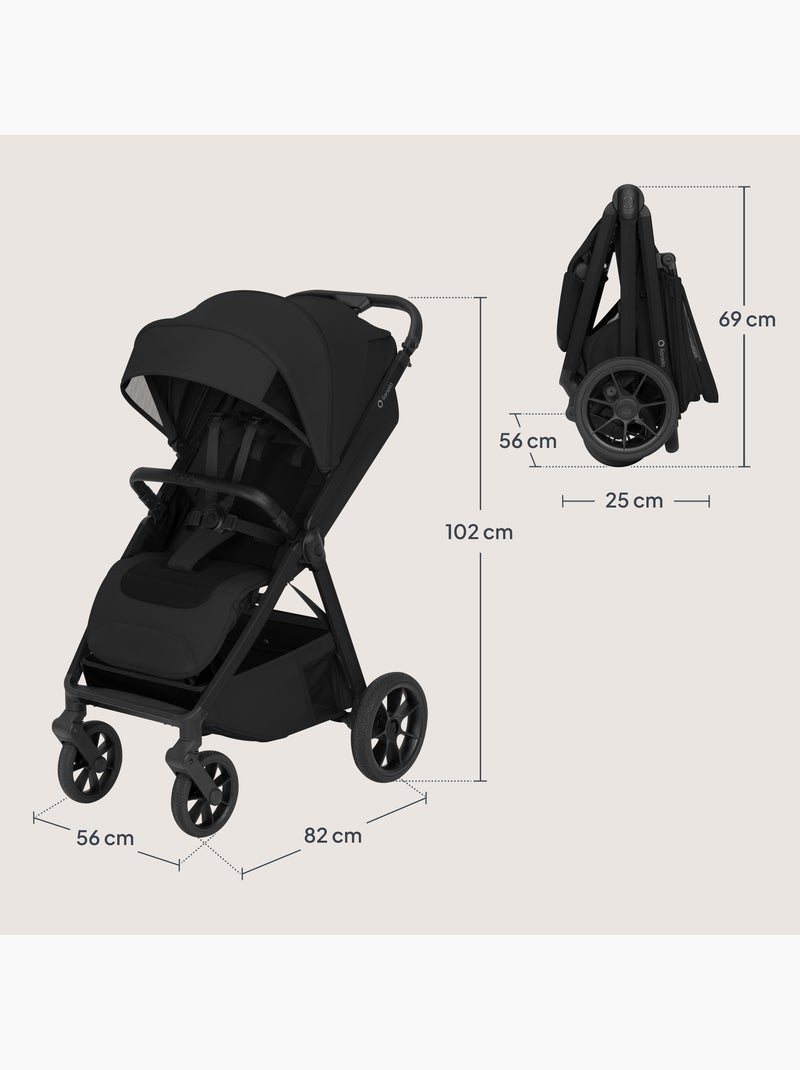 Carrinho de bebé compacto lionelo bett- leve & dobrável - leve & dobrável - até 22 kg Preto - Kiabi