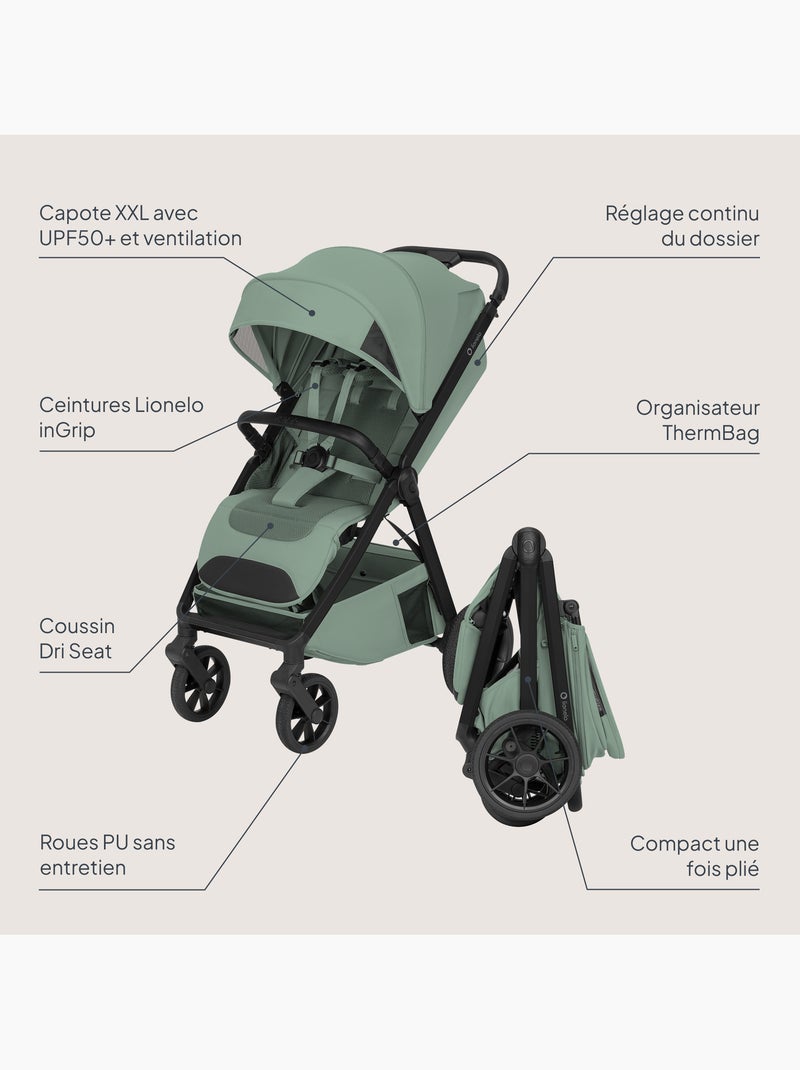 Carrinho de bebé compacto lionelo bett- leve & dobrável - leve & dobrável - até 22 kg Verde - Kiabi
