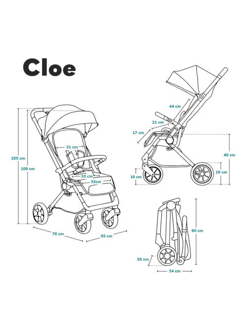 Carrinho de bebé compacto LIONELO Cloe - Leve & dobrável - Leve & dobrável - Até 22 kg - Kiabi Carrinho de bebé compacto LIONELO Cloe - Leve & dobrável - Leve & dobrável - Até 22 kg - Kiabi