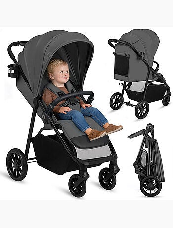 Carrinho de Bebé Compacto LIONELO Emerald - Leve - Dobragem uma Mão - Cesto Grande