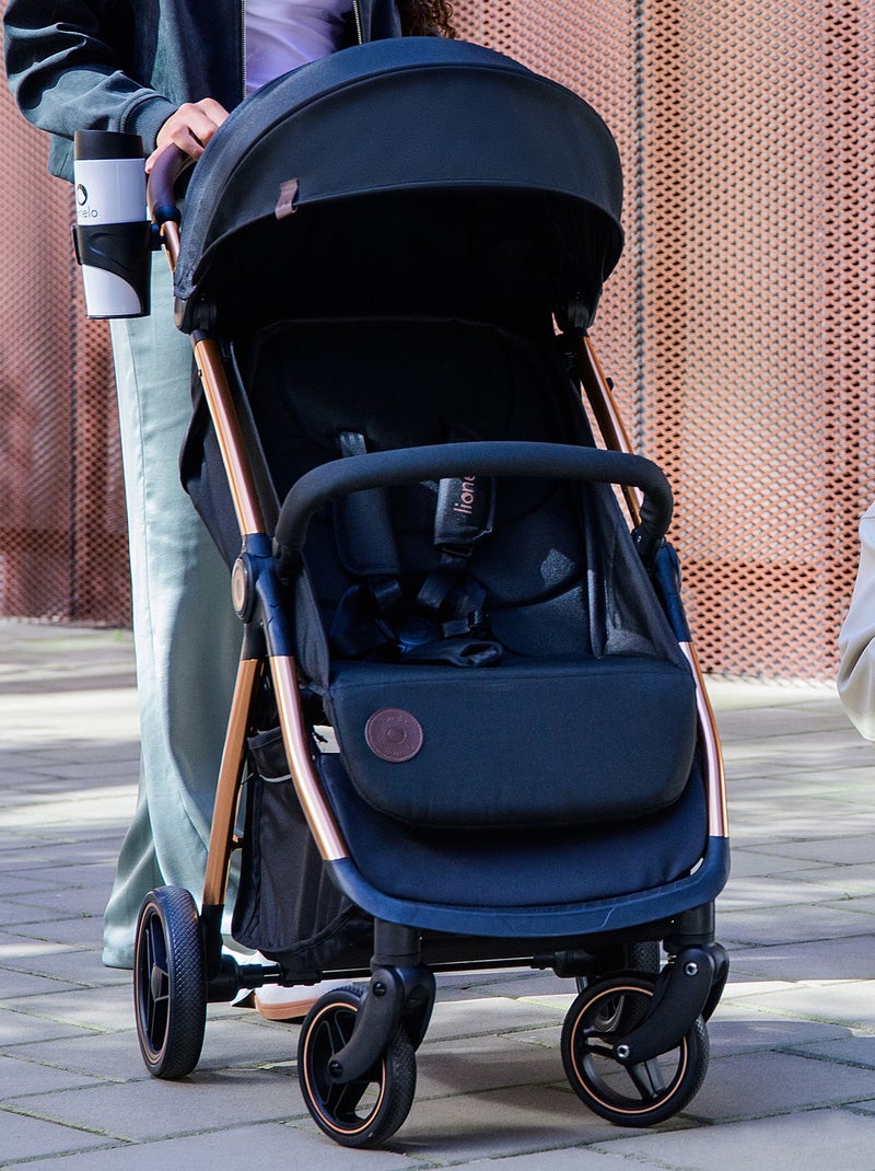 Carrinho de bebé compacto LIONELO Ingrid – Amortecimento – Até 22 kg – Leve e dobrável Preto Dourado - Kiabi