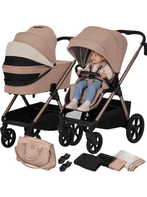 Carrinho de bebé Duo LIONELO Carmine - Até 22 kg - Conjunto com carrinho, alcofa e acessórios - Kiabi Carrinho de bebé Duo LIONELO Carmine - Até 22 kg - Conjunto com carrinho, alcofa e acessórios - Kiabi
