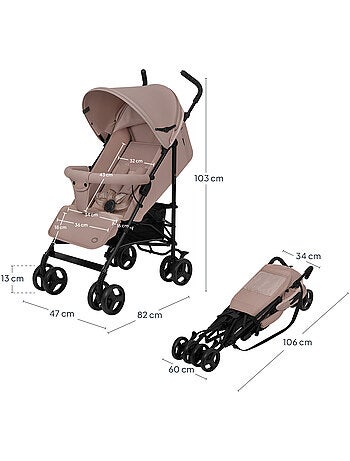 Carrinho de Bebé Ligeiro LIONELO Elia - Compacto - Dobrável - Mosquiteiro - 6-36 Meses