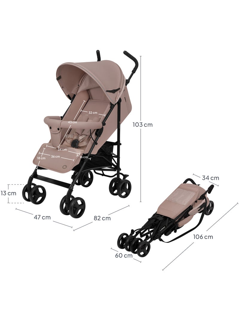 Carrinho de Bebé Ligeiro LIONELO Elia - Compacto - Dobrável - Mosquiteiro - 6-36 Meses Bege - Kiabi