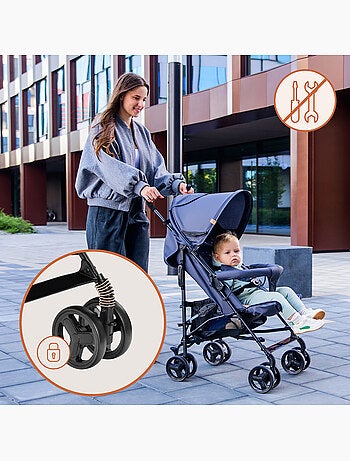 Carrinho de Bebé Ligeiro LIONELO Elia - Compacto - Dobrável - Mosquiteiro - 6-36 Meses