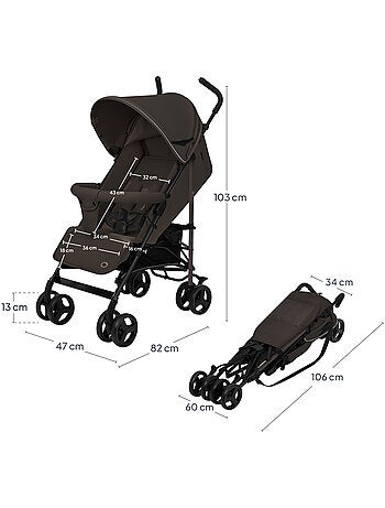 Carrinho de Bebé Ligeiro LIONELO Elia - Compacto - Dobrável - Mosquiteiro - 6-36 Meses