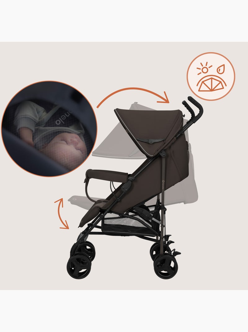 Carrinho de Bebé Ligeiro LIONELO Elia - Compacto - Dobrável - Mosquiteiro - 6-36 Meses Castanho - Kiabi