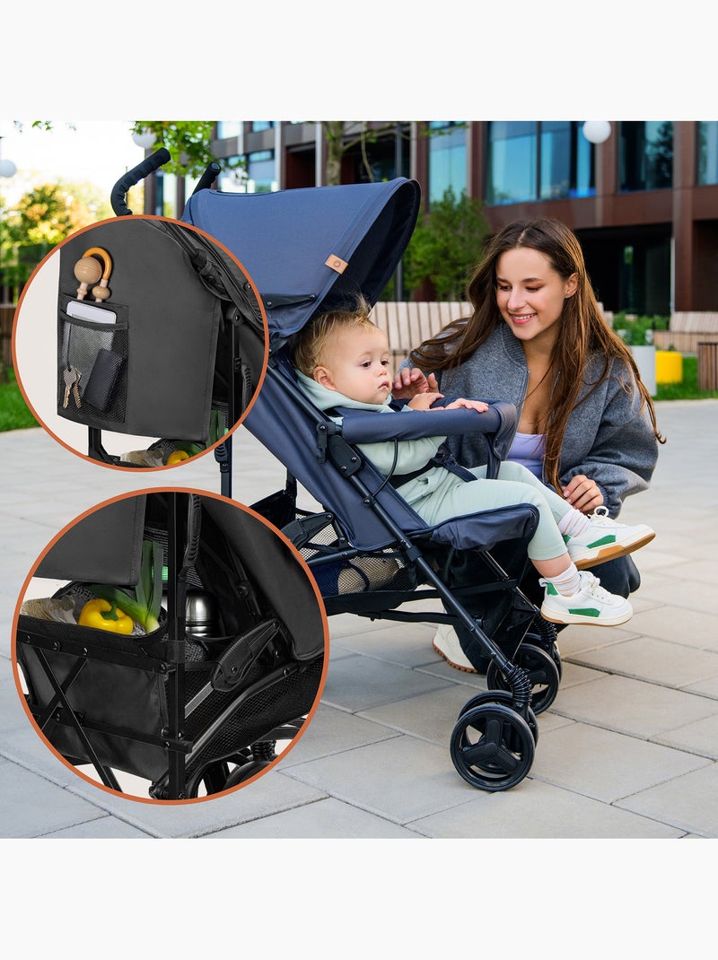 Carrinho de Bebé Ligeiro LIONELO Elia - Compacto - Dobrável - Mosquiteiro - 6-36 Meses Preto - Kiabi