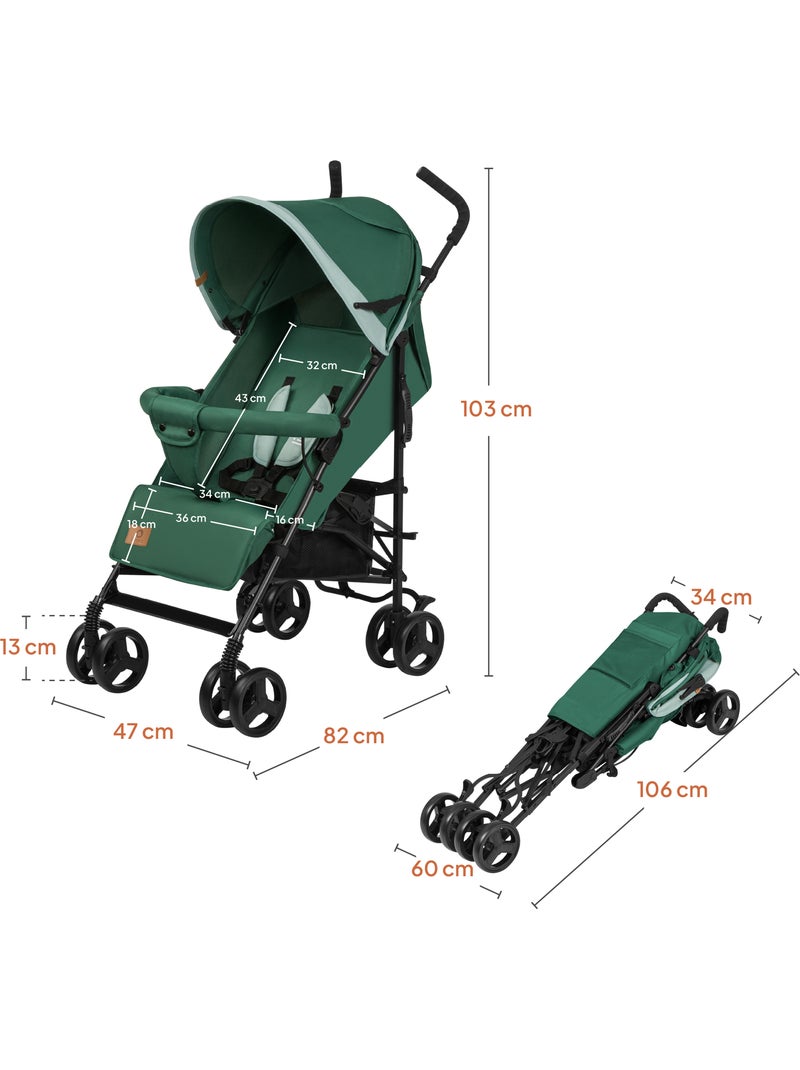Carrinho de Bebé Ligeiro LIONELO Elia - Compacto - Dobrável - Mosquiteiro - 6-36 Meses Verde - Kiabi