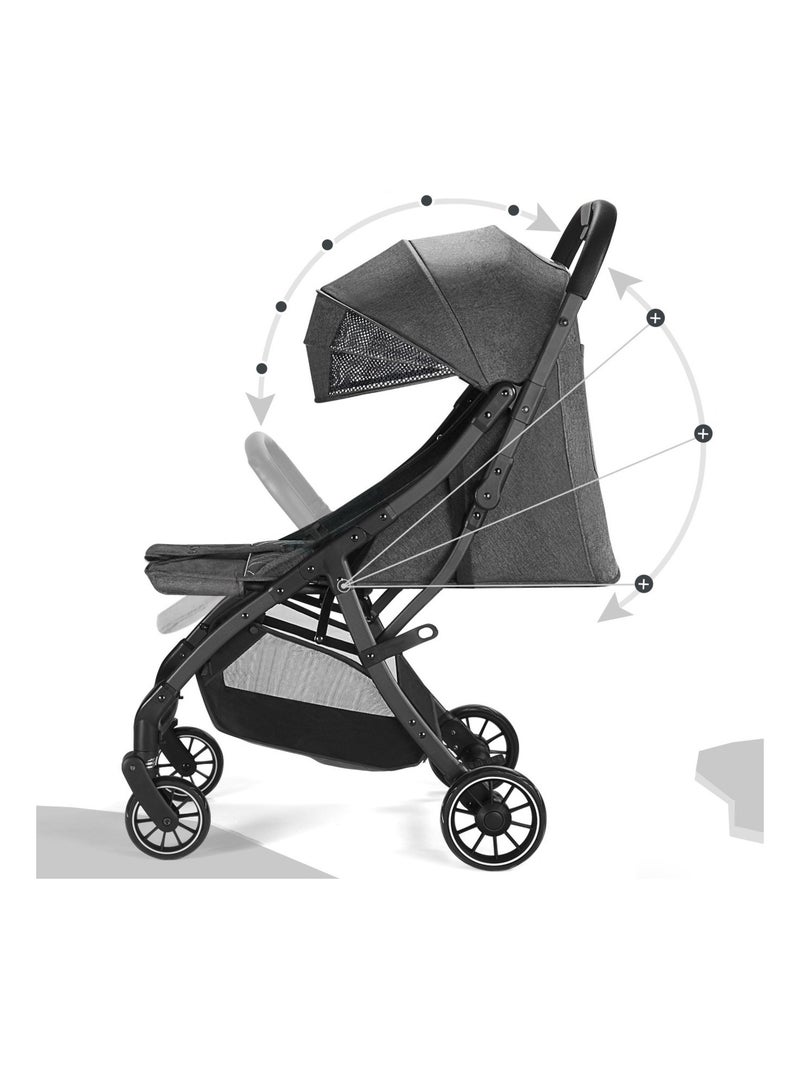 Carrinho de bebe Okto (dos 0 aos 6 anos) compacto Cinza - Kiabi