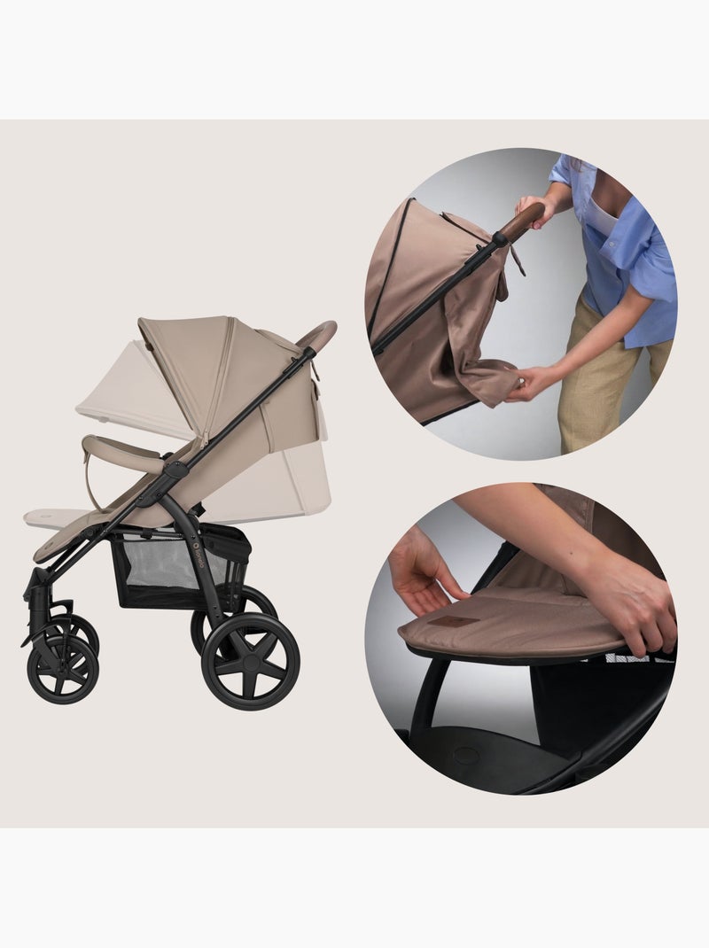 Carrinho de Bebé Todo-O-Terreno LIONELO Annet Plus - Rodas Grandes - Acessórios Bege - Kiabi