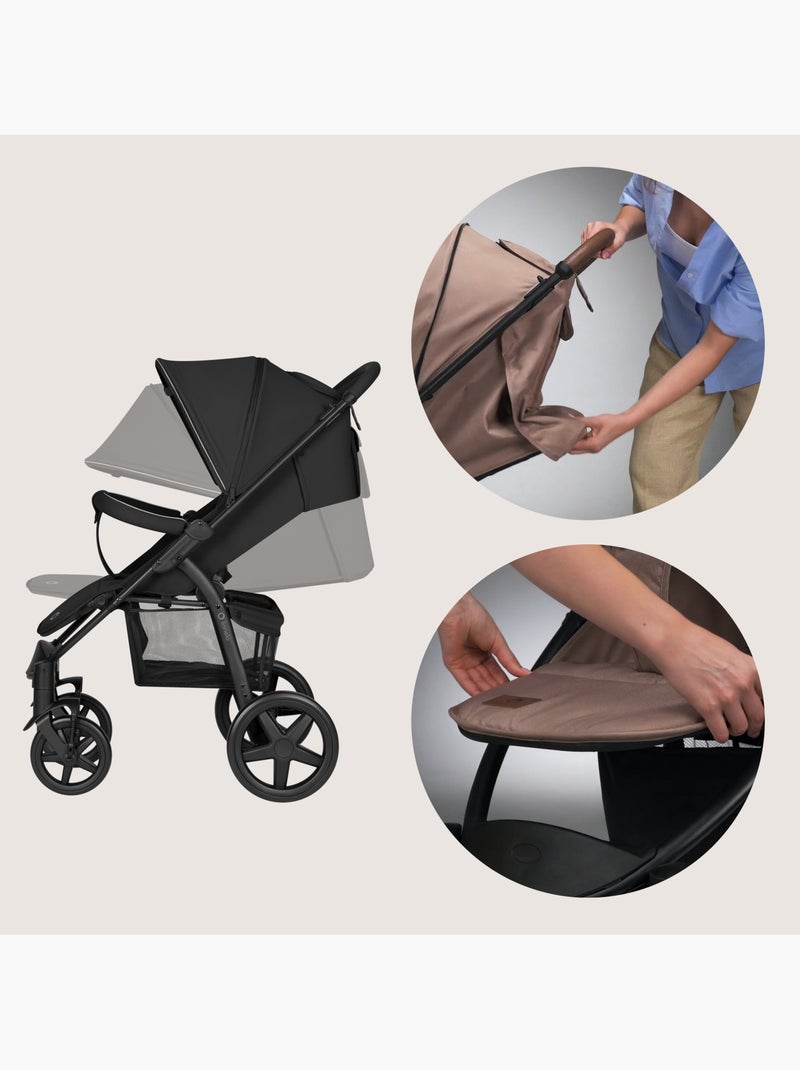 Carrinho de Bebé Todo-O-Terreno LIONELO Annet Plus - Rodas Grandes - Acessórios Preto - Kiabi
