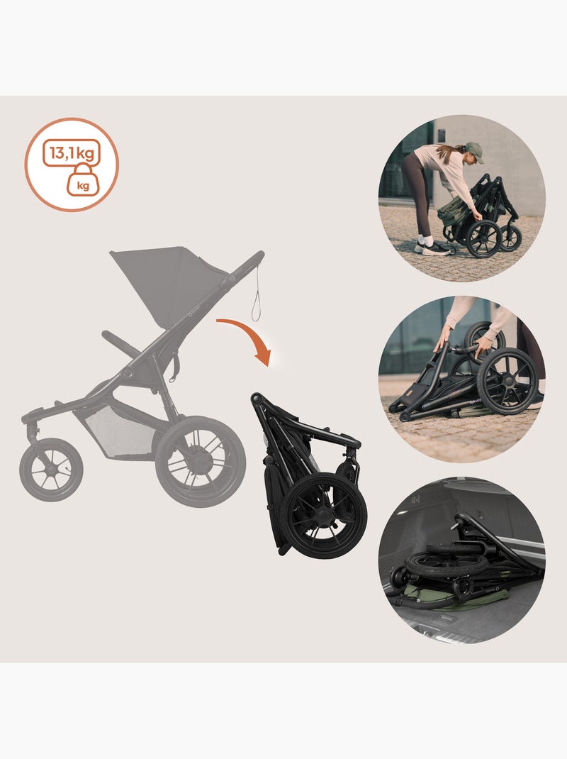 Carrinho de Bebé Todo-o-Terreno LIONELO Azura - Desportivo - Até 22 kg - Travão Duplo Preto - Kiabi