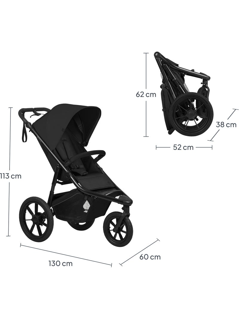 Carrinho de Bebé Todo-o-Terreno LIONELO Azura - Desportivo - Até 22 kg - Travão Duplo Preto - Kiabi