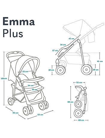 Carrinho de bebé todo-o-terreno LIONELO Emma – 6–36 meses – Saco incluído – Dobragem rápida