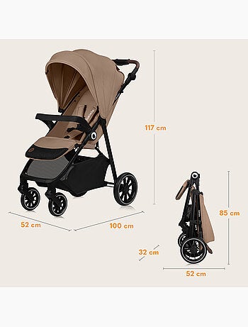Carrinho de bebé todo-o-terreno LIONELO Emma One – Dobragem rápida – Rodas grandes – 6–48 meses