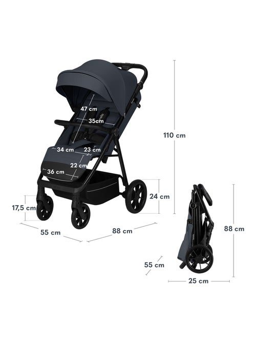 Carrinho de Bebé Todo-o-Terreno LIONELO Iva - Material Premium - Até 22 kg - Grande Espaço - Kiabi Carrinho de Bebé Todo-o-Terreno LIONELO Iva - Material Premium - Até 22 kg - Grande Espaço - Kiabi